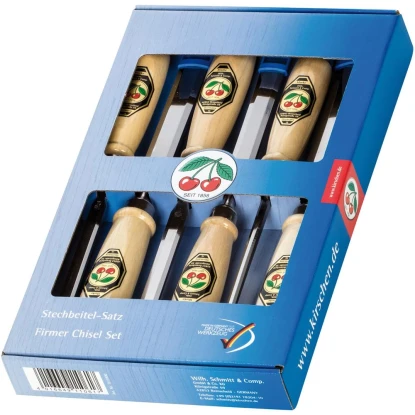 Kirschen Stechbeitel-Satz 6-teilig Mit Seitenfasen 1 Kirschen Stechbeitel-Satz 6-teilig Mit Seitenfasen