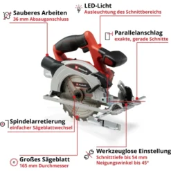 Einhell Power X-Change Akku-Handkreissäge TE-CS 18/165-1 Li Solo 13 Einhell Power X-Change Akku-Handkreissäge TE-CS 18/165-1 Li Solo -Heimwerkzeuge 4006825647556 2171 03