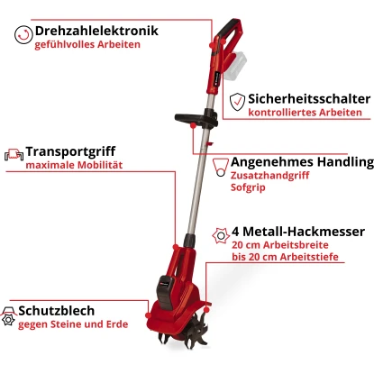 Einhell Power X-Change Akku-Bodenhacke GE-CR 18/20 Li E - Solo 3 Einhell Power X-Change Akku-Bodenhacke GE-CR 18/20 Li E - Solo – Bild 3