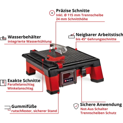Einhell Power X-Change Akku-Fliesenschneidmaschine TE-TC 18/115 Li Solo 3 Einhell Power X-Change Akku-Fliesenschneidmaschine TE-TC 18/115 Li Solo – Bild 3