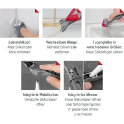 Easymaxx Silikonentferner 5 In 1 Set Grau-Rot -Heimwerkzeuge 4052926052935 4257 A 07