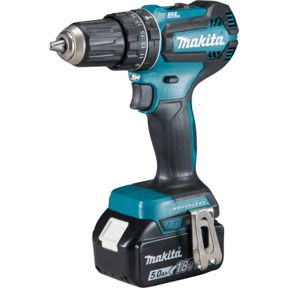 Makita 18 V Akku-Schlagbohrschrauber DHP485RTJ Inkl. 5 Ah Akkus Mit Koffer 2 Makita 18 V Akku-Schlagbohrschrauber DHP485RTJ Inkl. 5 Ah Akkus Mit Koffer – Bild 2