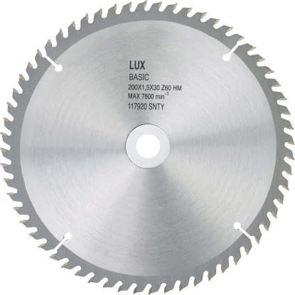 LUX HM-Kreissägeblatt Holz Ø 190 Mm 60 Zähne 1 LUX HM-Kreissägeblatt Holz Ø 190 Mm 60 Zähne