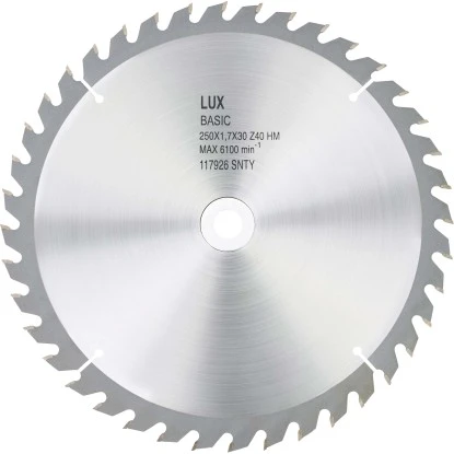 LUX HM-Kreissägeblatt Holz Ø 255 Mm 40 Zähne 1 LUX HM-Kreissägeblatt Holz Ø 255 Mm 40 Zähne