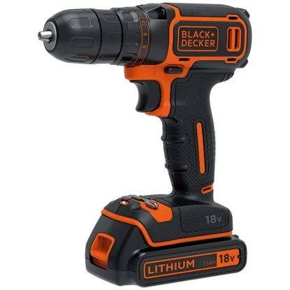Black & Decker Black+Decker 18 V Akku-Bohrschrauber BDODC18K1A Inkl. 1,5 Ah Akku, Mit Koffer 1 Black & Decker Black+Decker 18 V Akku-Bohrschrauber BDODC18K1A Inkl. 1,5 Ah Akku, Mit Koffer
