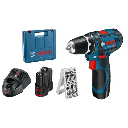 Bosch Professional Akku-Bohrschrauber GSR 12V-15 Inkl. 25-tlg. Bit-Set & 2 Akkus 1 Bosch Professional Akku-Bohrschrauber GSR 12V-15 Inkl. 25-tlg. Bit-Set & 2 Akkus