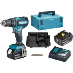 Makita 18 V Akku-Schlagbohrschrauber DHP485RTJ Inkl. 5 Ah Akkus Mit Koffer